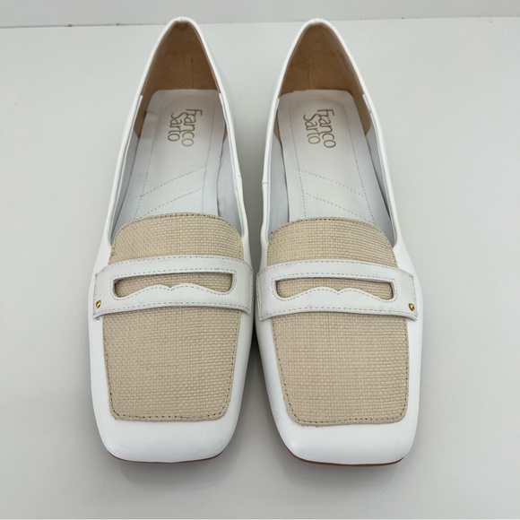 Franco Sarto White and Tan Flats with Bow Detail - Picture 5 of 12